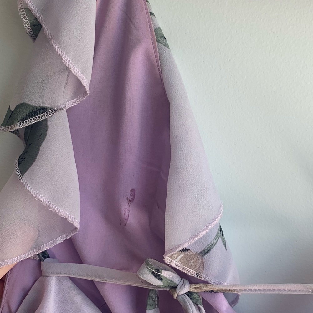 Tobi Ruffle Around Purple Floral Skater Dress - Picture 8 of 8